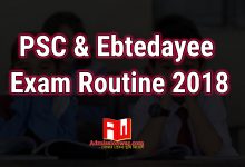 PSC & Ebtedayee Exam routine 2018