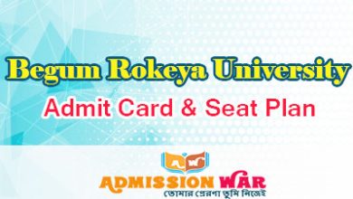 Begum Rokeya University Admit Card & Seat Plan 2018-19