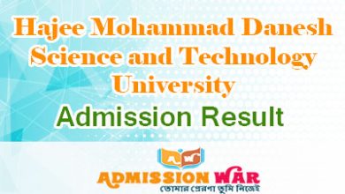 HSTU Admission Result 2018-19