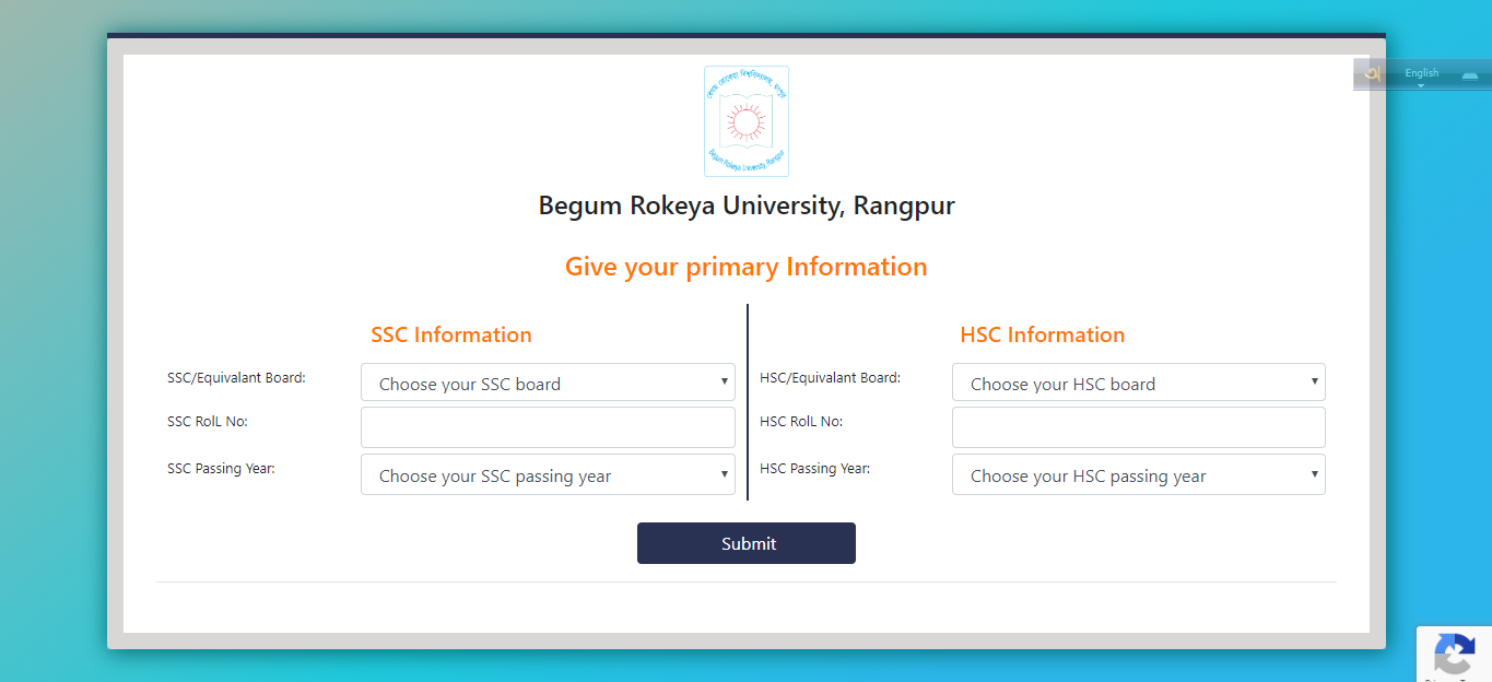BRU admission test admit card and seat plan