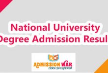 National University -NU Degree Admission Result 2018-19