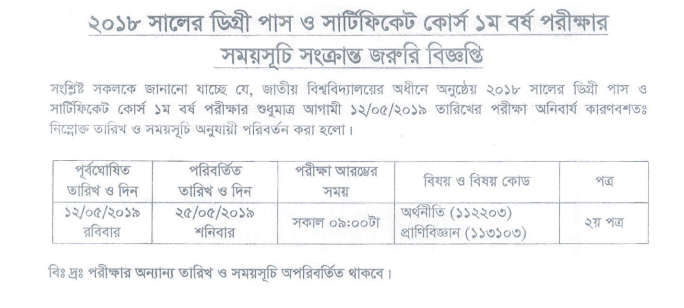 nu degree 1st year change routine