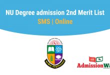 nu degree admission 2nd merit list