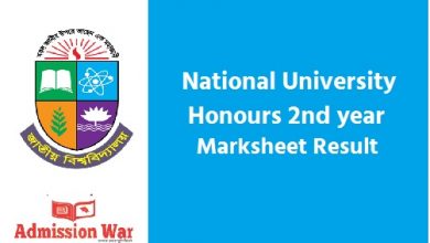 nu honours 2nd year result