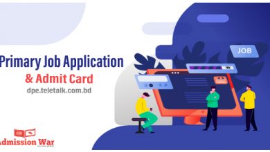 Primary admit card & dpe teletalk apply