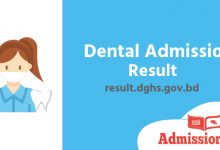 BDS dental admission result