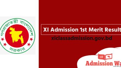 xi admission 1st merit list result