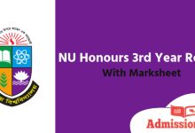 nu honours 3rd year result maksheet